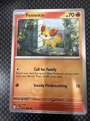 GREAT CENTERING!!! Fennekin - 011/086 - Chaos Rising (CRI) ME04 - Pokemon NM/M