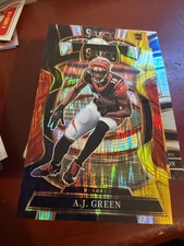 2025 Panini Select - Yellow and Red Prizm Shock #99 A.J. Green Bengals