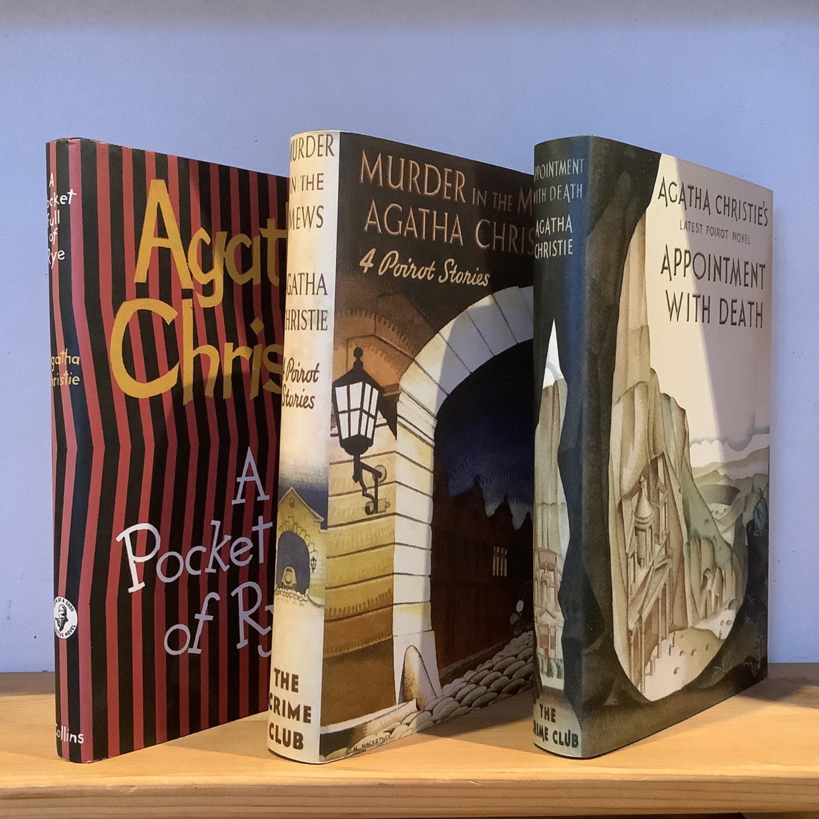 Agatha Christie. 3 x facsimile hardbacks in dustwrappers.