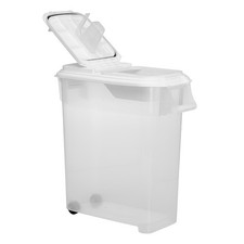 Roll Away Pet Food Storage Container with Wheels and Scoop Holds 50 lbs Dog Cat