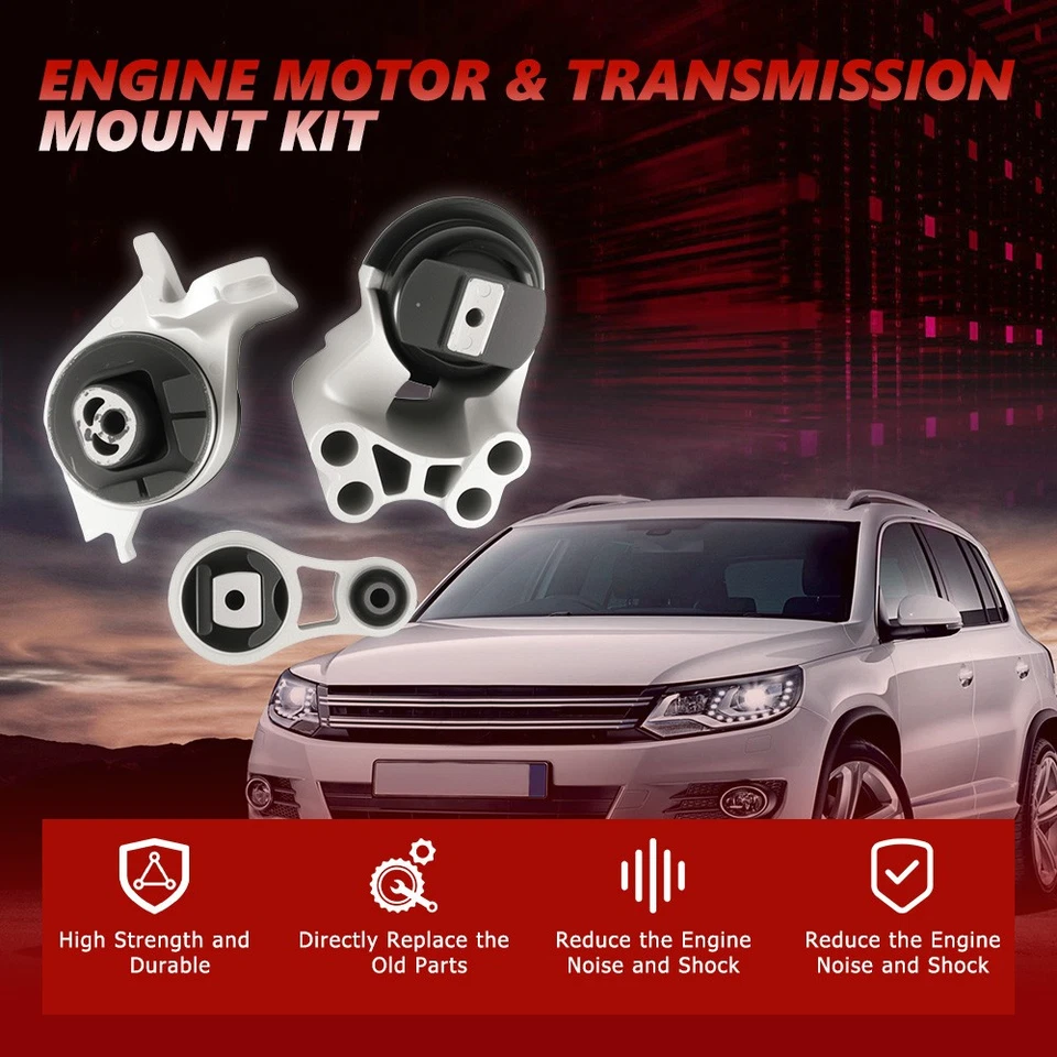 Engine Motor & Trans Mount 3PC Set For 10-12 Ford Fusion/07-12 Lincoln MKZ 3.5L - Изображение 4 из 4