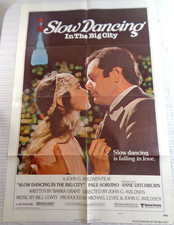 SLOW DANCING IN THE BIG CITY Movie Poster 1978 - One Sheet Original Sorvino VG!