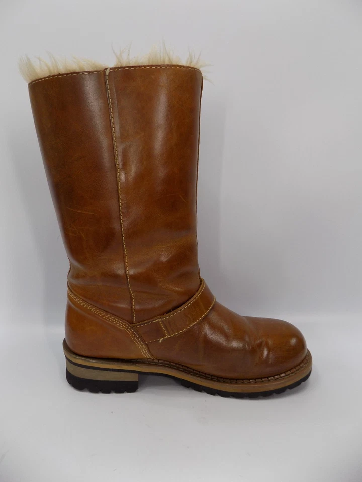 Caterpillar CAT Boots Womens UK 7 Wide Fit Leather Mid Calf Pull On Warm Lined - Image 4 of 4