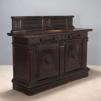Antike Anrichte Neo-Renaissance Stil Buchenholz XIX Jhd Originell - Bild 1 von 4