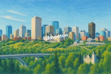 Edmonton Coloured Pencil Art (AI GENERATED IMAGE)