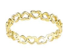 Solid 9ct Yellow Gold Heart Full Eternity Band Ring by Citerna