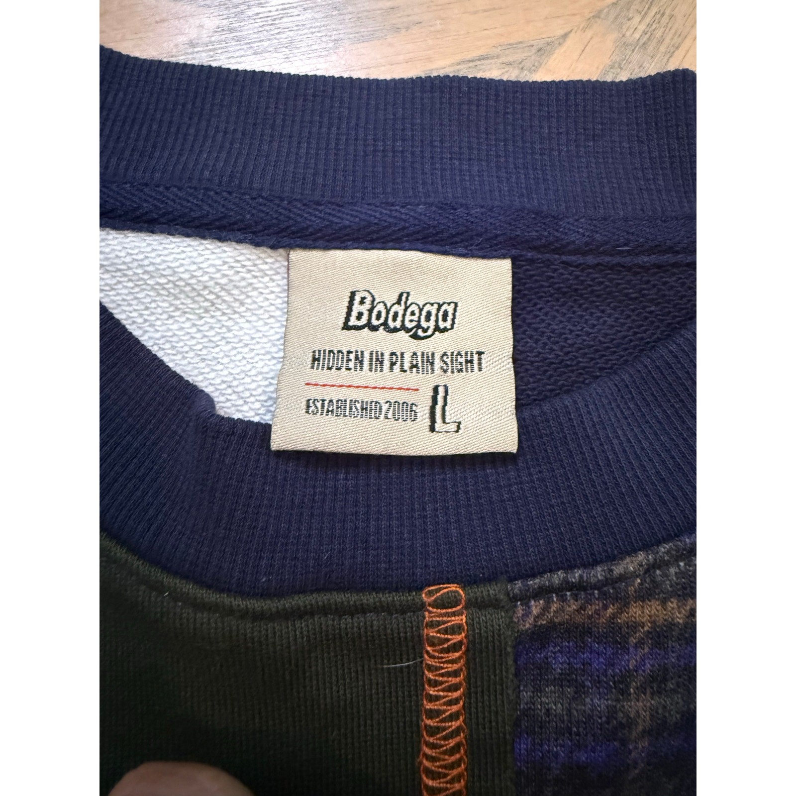 Bodega hidden in plain sight patchwork pullover s… - image 4