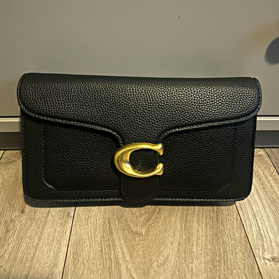 Coach Black Teri 26 Bag Gold Hardware Red interior w/ long and short Strap