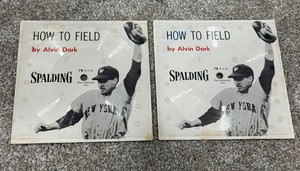 1956 Spalding ALVIN DARK "How To Field" 78rpm picture disc Record Lot of 2