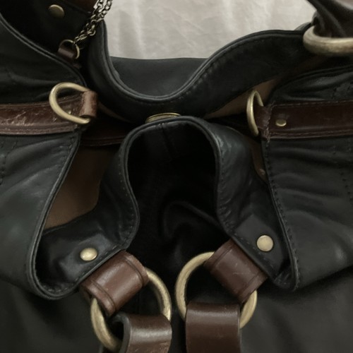 Cole Haan Women’s Tote Leather Black w Brown Double Handles/Brass fittings - Picture 14 of 14