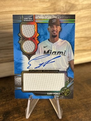 Eury Perez 2024 Topps Triple Threads Future Phenoms Sapphire #/10 Auto Relics