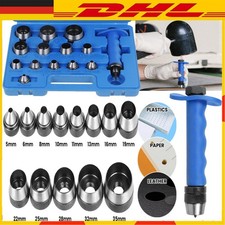HENKELLOCHEISEN SATZ &Oslash; 5-35 mm LOCHEISEN SET LOCHSTANZEN WERKZEUG 14TLG DHL NEu