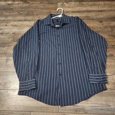 Arrow fitted men's button down striped shirt wrinkle free size 18.5. 2207