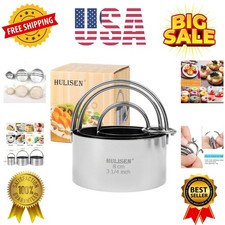 Biscuit Cutter Set 3 Pieces/Set, Stainless Steel Round Cookies Cutter with Ha...