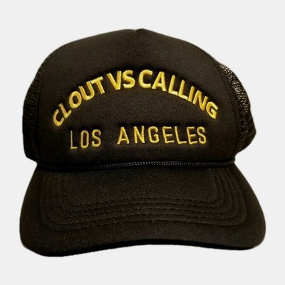 Verb Society Mesh Black Trucker Hat  Adjustable Embordered Clout vs Calling LA