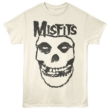 The Misfits Band T Shirt SKULL INVERTED Mens Punk Rock Music Official Natural