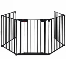 Fireplace Fence Baby Safety Fence Hearth Gate BBQ Metal Fire Gate Pet Black
