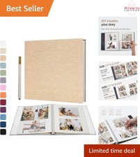 Self Adhesive Photo Album Linen Cover 40 Pages Fits 4x6 5x7 8x10 Pictures