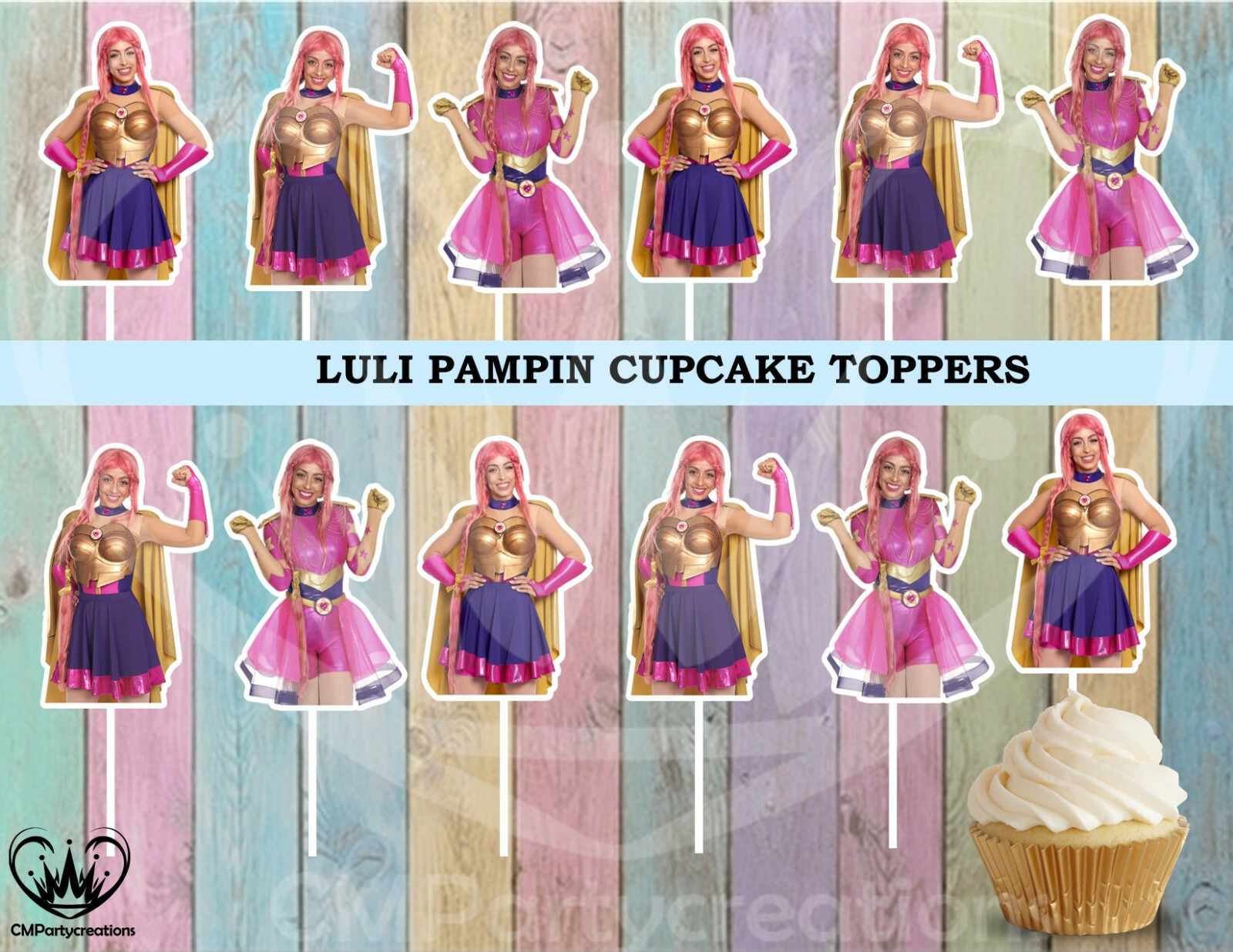  LUOZZY 24pcs Flamingo Cake Toppers Cupcake Wrappers