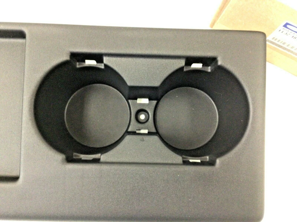 15-17 Ford F-150 17-22 Super Duty Banco Central Asiento Negro Doble Portavasos OEM Foto 2 de 4