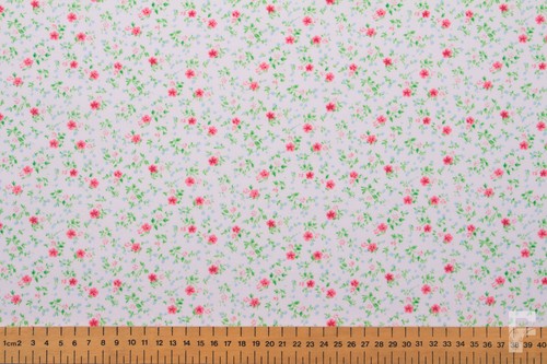 Small Pink Flowers on Poly Cotton Fabric - SPRING SALE - Picture 5 of 5