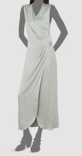 426 Vince. Women's Green Sleeveless Satin Wrap Dress Size S