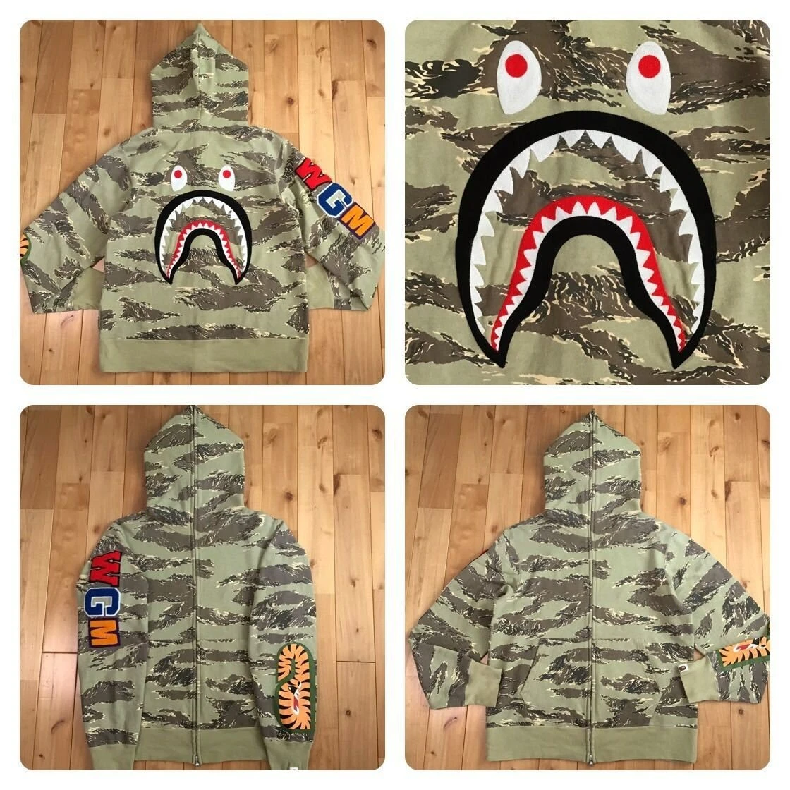 Military shark full shop zip hoodie