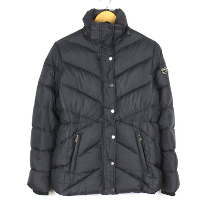 PEAK PERFORMANCE Women's Puffer Jacket Size M Down Fill Black Zip Pockets