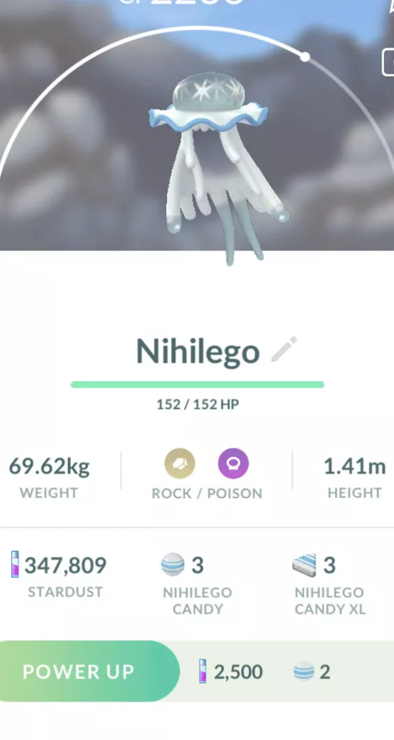 Pokemon Go - Nihilego Registered or 30 days