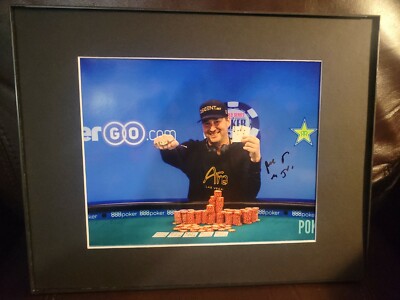 Poker Brat PHIL HELLMUTH Signed Autographed Framed Matted Photo Auto COA WSOP