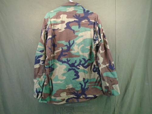 Abrigo Camisa Camuflaje Bosque BDU Marina USN Militar EE. UU. Mediana Regular 1999 20-D - Imagen 6 de 12