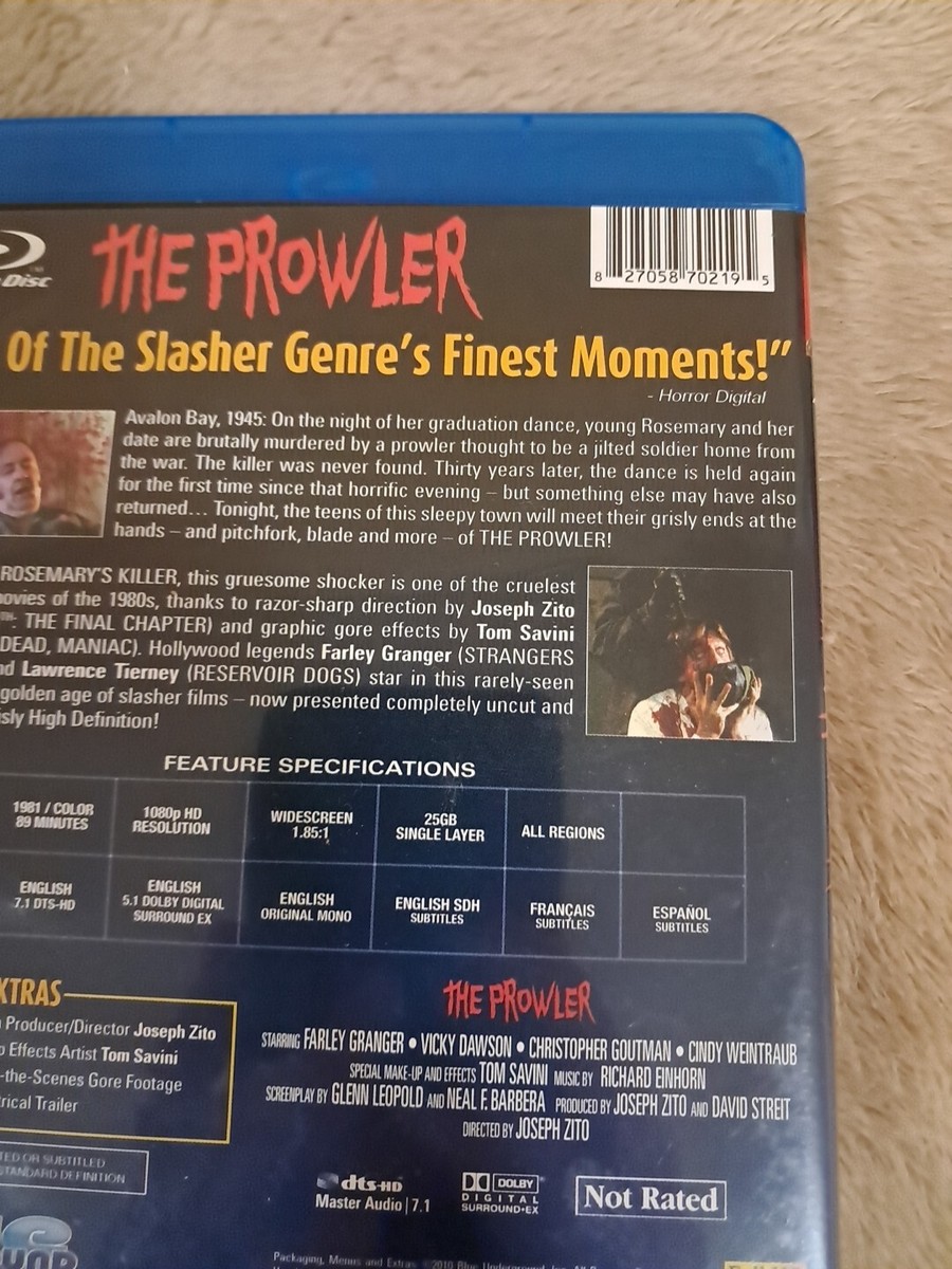 The Prowler (Blu-ray, 1981) 80s Horror Cult Movie 827058702195| eBay