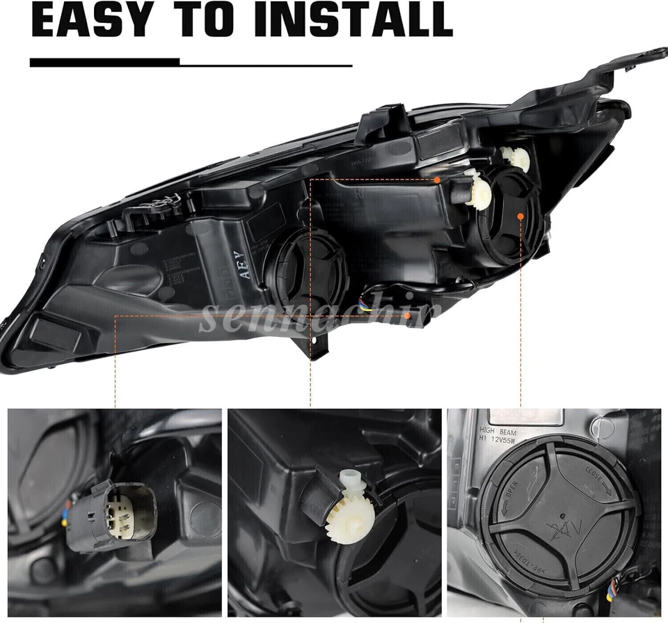 Fit 2019-2022 Chevrolet Chevy Malibu Halogen Headlight Pair Left + Right Side US - Image 3 of 4