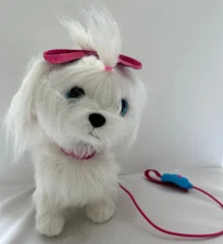 Zuru Pets Alive Walking/Barking Maltese Dog/ Paw Paw Puppy w/ leash-tested