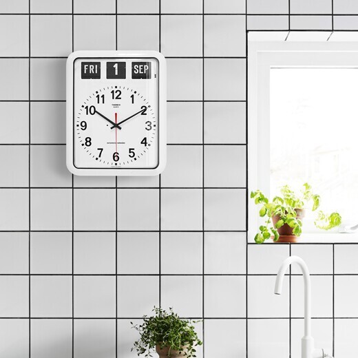 TWEMCO Wall Clock Flip Perpetual Calendar BQ-12A White 15