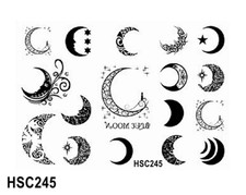 Moon Sun Totem Solid Hollow Stars Fashion Constellation Zodiac Body Tattoo