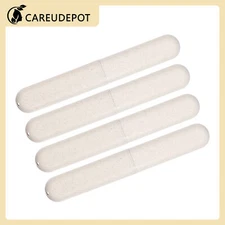 4Pcs Traveling Toothbrush Box Holders Case PP Beige 8.07''x1.22''x0.83''