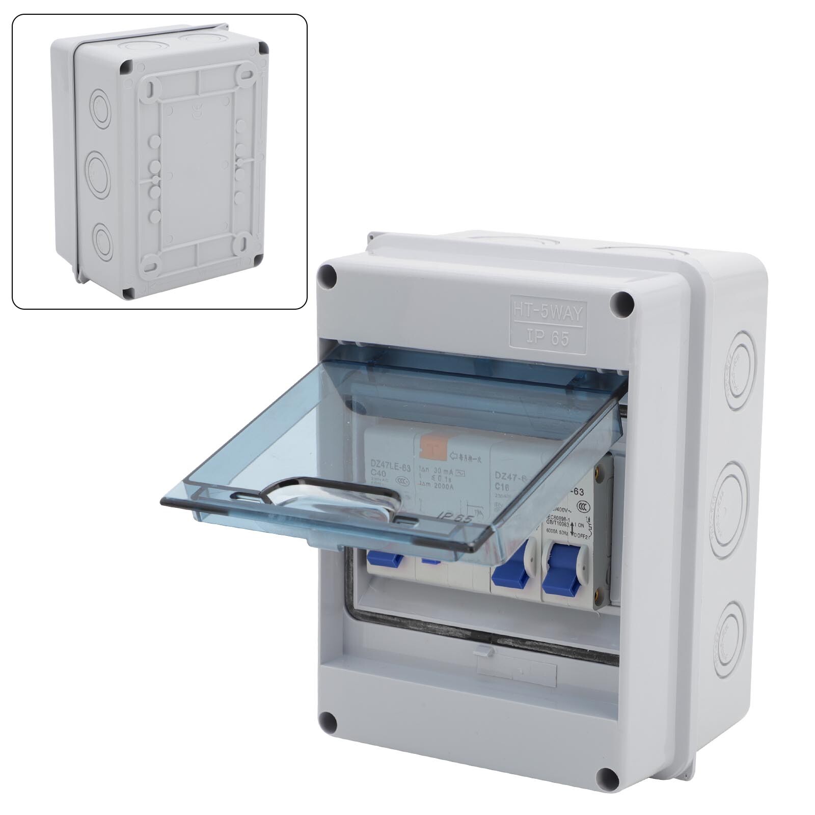 2 Way Caravan Garage IP65 Consumer Unit Enclosure Fuse Box 2MCB 16A ...