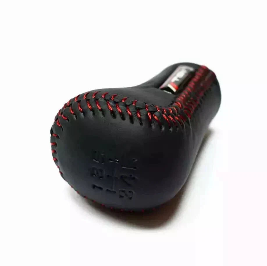 TRD GENUINE STYLE LEATHER RED STITCHING 5 SPEED MANUAL SHIFT GEAR KNOB MR2 SUPRA - Image 3 of 4