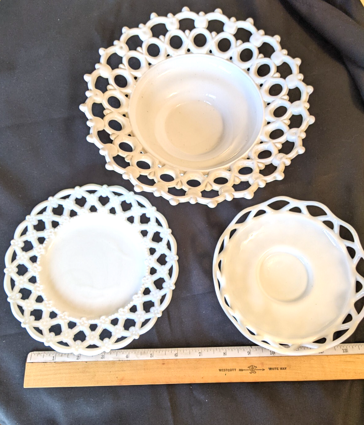 Vintage Westmoreland Milk Glass Set - 3 Sizes (6.5