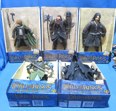LOTR Return of the King Deluxe Poseable Figures Gamgee Ringwraith Aragorn Gimli