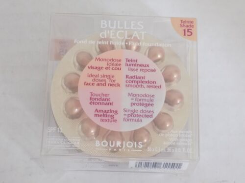 (3) 36 Packs Burjois Paris BULLES d'ECLAT SPF10 Tint 15 Liquid Foundation Beads