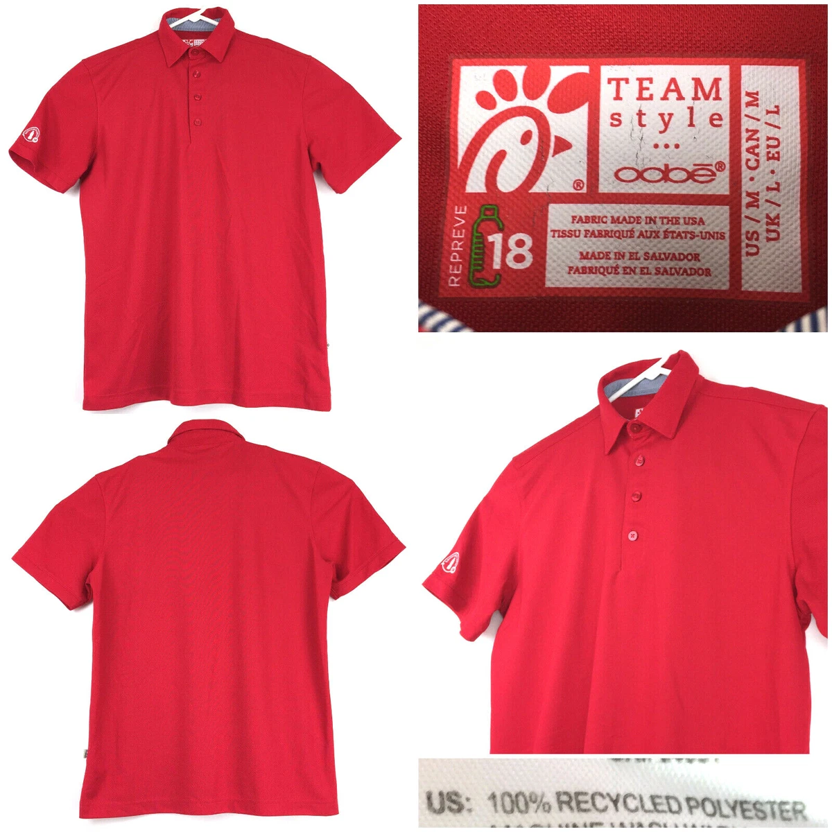 Chick-fil-A Oobe Adult Medium (42 Chest) Red Worker Employee Uniform Golf  Polo | eBay