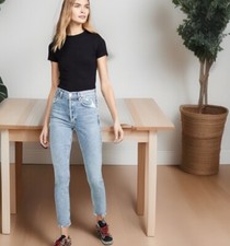 AGOLDE Jeans Womens Size 25 Light Wash Nico High Rise Slim Fit Distressed 168