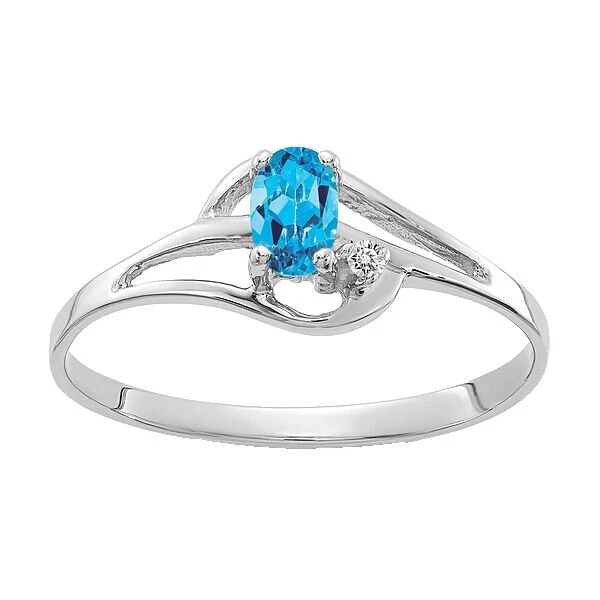 Joyería de Moda Blanco Oro Blanco Topacio