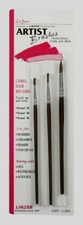 Linzer No. 2, 4, 6 W Round ARTIST BRUSH SET For Oil Watercolor Decor Craft A383