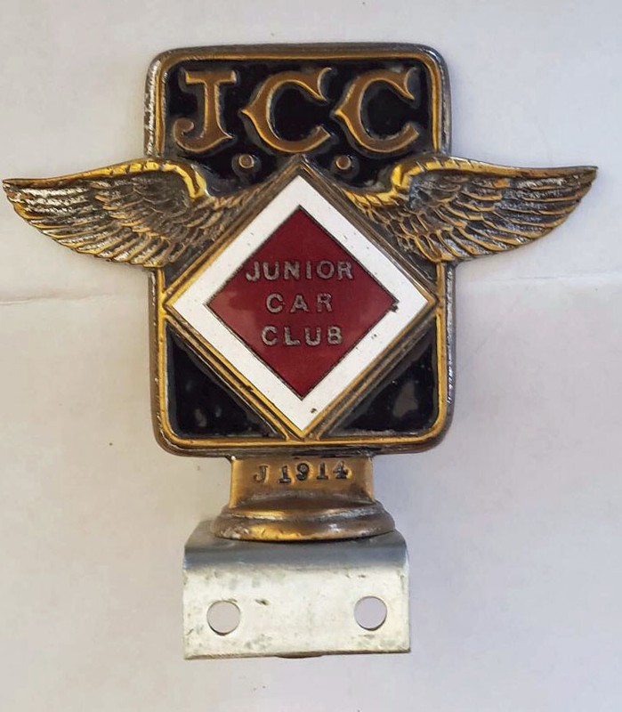 Original Brooklands Junior Car Club badge, numbered J1914, stamped ELKINGTON &Co