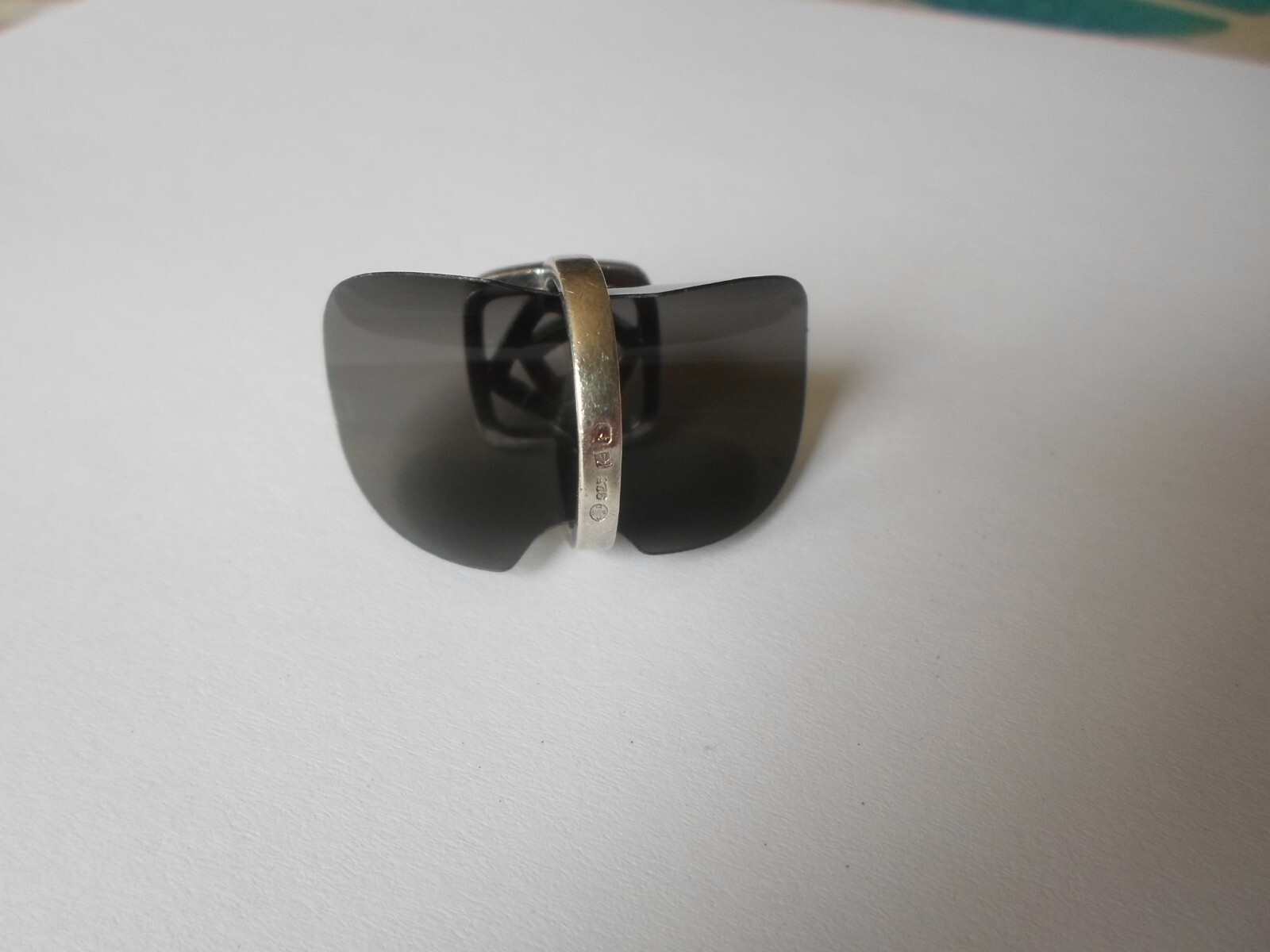 solid silver ring, openwork squares, size 54 - image 6