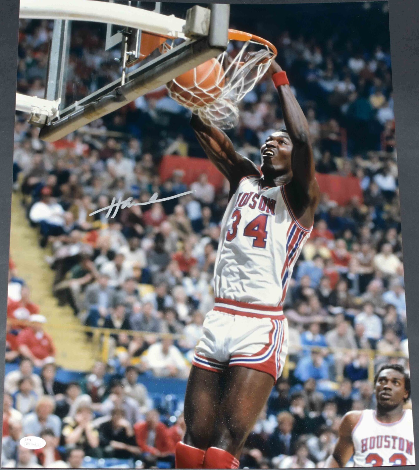 Hakeem Olajuwon Autographed Signed Houston Cougars 16x20 PHOTO JSA 