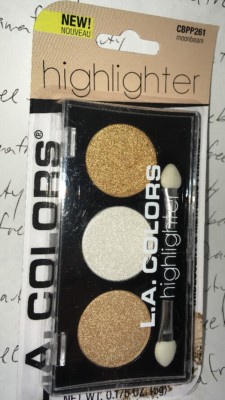 L.A. Colors Bronze Copper Gold Shimmer Highlighter Palette Trio CBPP261 MOONBEAM
